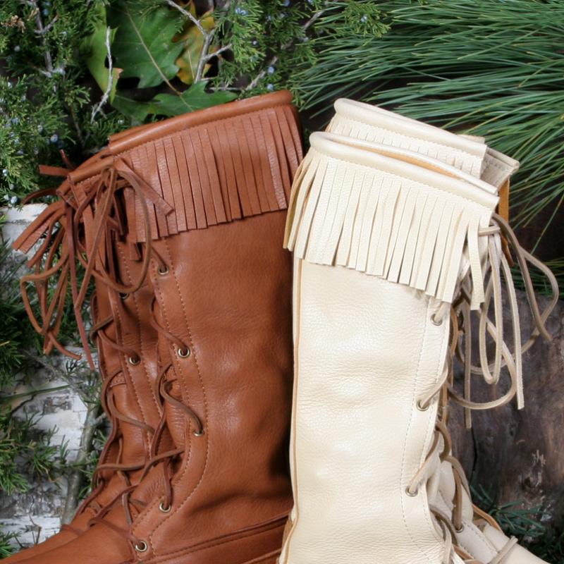 Saddle Deerskin & Creme Deertan (left to right - for color)