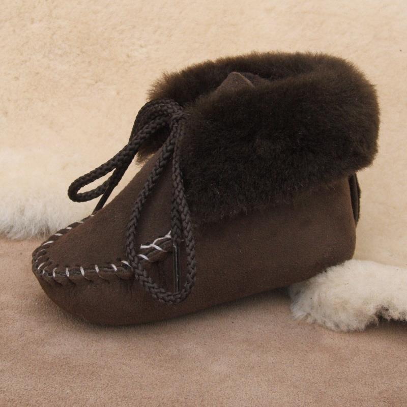 Brown Infant Sheepskin Booties